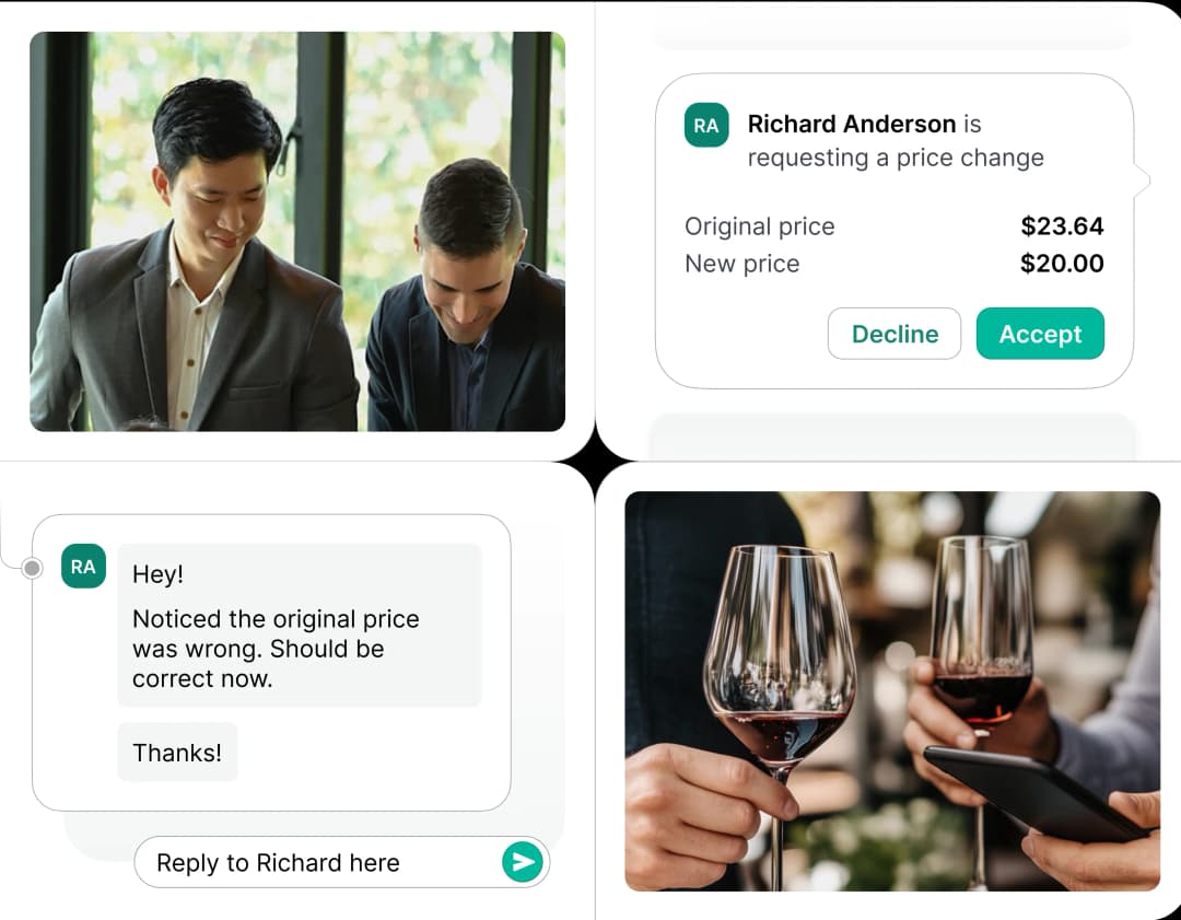 Blendwise collaboration features showing team members working together